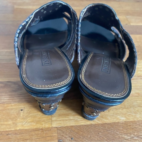 Vintage Infinity Women Leather Slip On High Heel Sandals Size 8 - Picture 5 of 8